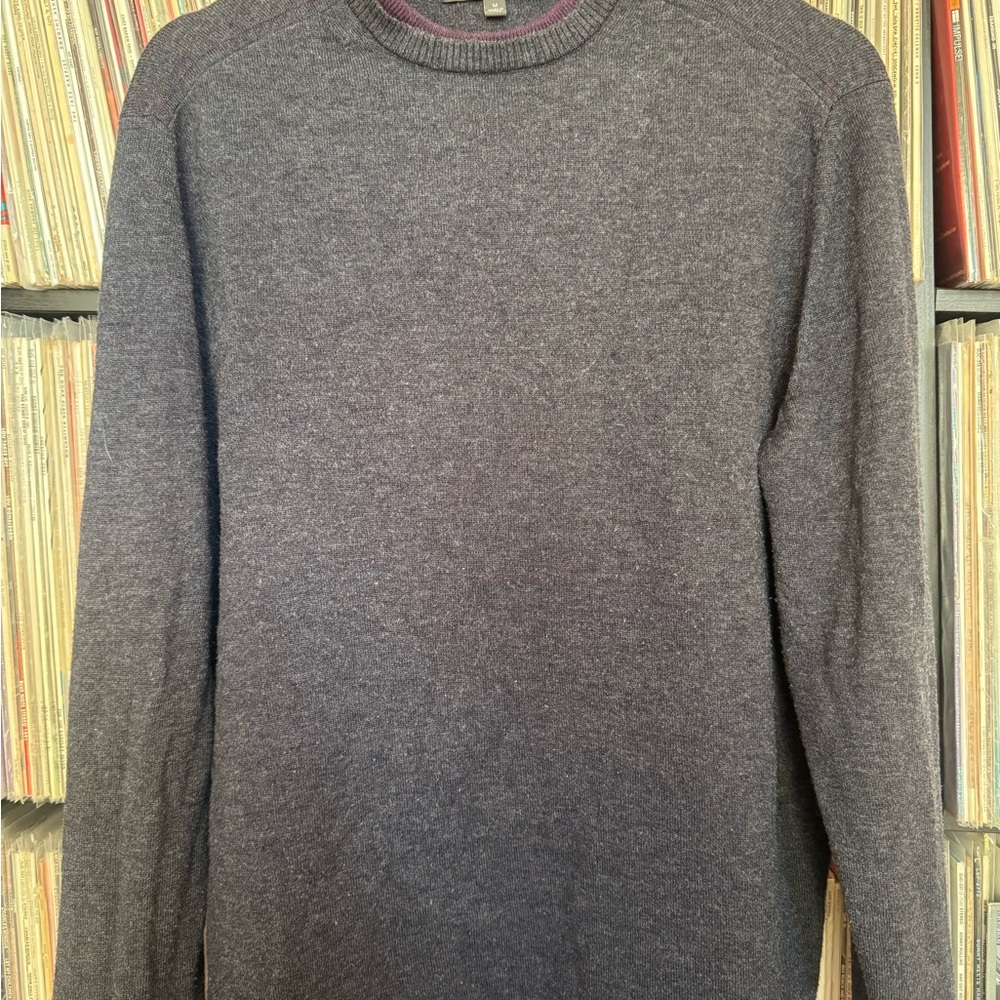 Robert Barakett Charcoal and Purple Crewneck Sweater